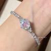 Colgante de collar Octogonal Rosa Milenio Chepalaiba Incrustado con Diamante de Alto Carbono Aretes Azules Tan San Anillo Graduado
