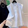 Nova Camisa Nacional Estilo Chinês com Botões e Mangas Curtas Voantes para Mulheres, Verão 2026, Corte Solto, Emagrecedor, Blusa Casual Pulôver, Fina 5313