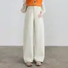 Elegantes y versátiles pantalones de pierna ancha con corte curvo para mujer, nueva colección otoño 2026, de cintura alta, adelgazantes, casuales y de caída larga