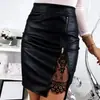 A1076 Moda Feminina Europeia e Americana Transfronteiriça Amazon Aliexpress Patchwork de Renda Saia Justa ao Corpo