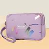 Bolsa de Celular e Chaves de Grande Capacidade Moda Estampagem de Letras Carteira Longa para Moedas Moda Feminina Múltiplas Camadas Bolsa Quadrada Pequena de Mão