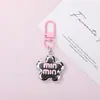 Chaveiro Pingente de Miçanga com Letra Floral Flor Pequena de Liga Metálica Eletrodepositada Fofo para Meninas