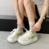 Estilo Coreano Esportivo Casual Verão Novo Sola Grossa Versátil Retro Respirável Sapatos Brancos Tênis Feminino Sapatos Femininos Vermelho