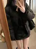 Chaquetaacolchada de algodón estilo americano, simple, con cuello alto, para mujer, para el otoño y el invierno, cálida, versátil, holgada, retro