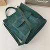 Bolsa de Ombro Feminina de Veludo Cotelê Vintage Primavera Alta Qualidade Mochila Escolar Estudante Mulher Bolsa Tote de Lona Feminina Personalizada de Fábrica