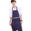 Delantal de Mezclilla para Cocina, Cafetería, Barbería, Artista, Uniforme de Camarero con Impresión de Logo