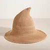 Sombrero de Bruja Hilo de Algodón Transfronterizo Europeo y Americano Sombrero de Bruja para Fiesta para Mujeres, Hombres y Niños Sombrero de Halloween Tejido Sombrero de Mago Puntiagudo