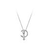 Collar con colgante de media luna Love Rocky S925 en plata de ley con forma de corazón y gatito para mujer, estilo coreano, cadena compacta para el cuello D8180