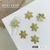 Floco de Neve de Natal Liga de Diamante Joia para Nail Art Dourado Prateado Floco de Neve Diamante Misturado Flor de Gelo Diamante de Unha para o Natal e Ano Novo Joia