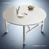 Mesa plegable extra gruesa de acero inoxidable, mesa de comedor redonda grande estilo restaurante, adecuada para apartamentos pequeños, propiedades de alquiler, casas rurales
