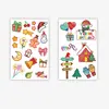 Adesivos de Tatuagem Desenho Animado de Natal Estilo Lápis de Cor, À Prova d'Água e Duradouros, Tatuagem de Braço para Mulheres com Diversão Infantil e Design Realista