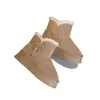 Botas de Nieve de Suela Gruesa para Mujer 2026 Llegada Nueva de Invierno Engrosadas con Forro Polar Cálido Piel Cuero Aumento de Altura Antideslizantes Botas Cortas del Noreste Zapatos de Algodón