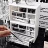 Caja de almacenamiento transparente tipo cajón de escritorio, caja de papelería para estudiantes, caja de lujo ligera y de estilo simple para organizar