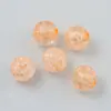 Cuentas de acrílico con grietas tipo explosión color transparente redondas con agujero recto material para abalorios DIY hecho a mano accesorios para joyería