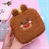 Bolsa de almacenamiento de toallas sanitarias de felpa de estilo coreano, bolsa de algodón para toallas sanitarias, linda bolsa pequeña para llevar, bolsa de luna portátil