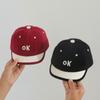 Nuevo Sombrero de Comercio Exterior Lindo Sombrero Hip-Hop para Bebé Gorra de Béisbol de Ala Corta con Letra Ok Gorra con Visera para Niños Primavera y Otoño