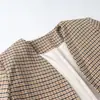 Venta al por mayor de ropa de mujer transfronteriza 2026 AliExpress artículo más vendido moda retro cuadros conjunto de chaqueta ajustada y minifalda de cintura alta