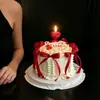 Decoración de pastel para el Día de San Valentín Qixi 2026 adorno de vela de amor en forma de corazón accesorio para insertar tarjeta de confesión de pareja
