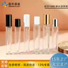 Botella con atomizador de perfume rectangular, de 10 ml, con bola de rodillo y fondo grueso, de vidrio transparente, redonda y delgada, disponible al por mayor.