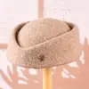 Sombrero de Fieltro de Lana Nuevo para Mujer Otoño e Invierno Sombrero de Azafata Retro Francés Decoración de Pedrería Boina Temperamento Elegante Sombrero Formal