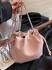 Bolso de Cubo Simple de Estilo Occidental a la Moda Nuevo Estilo Coreano Bolso Cruzado de Cadena de Textura de Alta Gama Combinable para Mujer
