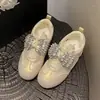 Zapatillas Deportivas Gruesas con Pedrería Estilo Coreano para Mujer, Nuevo Modelo Primavera/Verano 2026, Versátiles con Faldas, Tenis Blancos