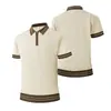 2026 Nova Camisa Casual de Malha Masculina Estilo Francês de Alta Qualidade com Gola Reversível Camiseta, Nova Moda de Verão Masculina Manga Curta