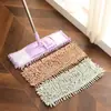 Trapeador Absorbente Plano para Hogar Limpieza de Una Pasada Chenilla Clip Paño Acero Inoxidable Trapeador de Limpieza Artefacto para Trapear Piso de Madera Azulejo