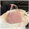 Bolsa peluda nueva de otoño e invierno, bolso de mano grande de piel de zorro, bolso de hombro cruzado con perlas, bolso de felpa de alta gama para mujer