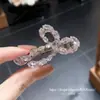 Seleção Cuidadosa2026 Primavera/Verão Novo Presilha Lateral Laço com Strass Branco Presilha de Cabelo Presilha para Franja com Strass de Trabalho Pesado