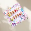 Bolsa de 12 Pegatinas para Uñas Postizas Infantiles, Piezas de Uñas Removibles, Diseño Lindo de Dibujos Animados para Niñas Pequeñas, Uñas Portátiles Divertidas y Juguetonas