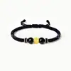 Pulseira de Contas da Sorte com Mantra de Seis Caracteres em Ouro Puro 999, Pulseira Trançada de Obsidiana, Ano do Zodíaco, Atacado de Fábrica