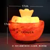 Lámpara de Sal del Himalaya de Cristal Importada Lámpara de Sal Rosa Dormitorio Estudio Mesita de Noche Adornos Cornucopia Luz Nocturna