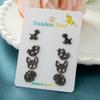 Transfronterizo Nuevo estilo coreano Lindo Combinación de animales que combina con todo Acero inoxidable Alce Vaca Perro Águila Aretes en stock