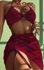 Traje de baño deportivo explosivo Amazon TEMU 2024 con almohadilla para el pecho para mujer, bikini sexy dividido con borde cruzado