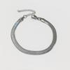 Pulseira de Aço Inoxidável com Lâmina, Joia Plana Osso de Cobra, Corrente Lisa, Acessórios de Casal, Corrente Cobra, Tornozeleira, Design Simples