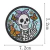 Conjunto de Patches de Tecido Bordados de Caveira Personalizados Modernos Descolados para Surfe Moto Mago Escudo de Caveira Patch para Reparo de Furos em Roupas