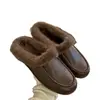 Pantuflas Retro de Piel Versátiles para Mujer, Punta Redonda, Otoño/Invierno, Sin Cordones, 2026, Cómodas de Algodón, Elegantes, Estilo Nuevo, Punta Cerrada