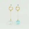 Pendientes largos populares de trébol de cuatro hojas de la suerte, sencillos y versátiles, que exudan un encanto etéreo, pendientes de clip para mujer para orejas sin perforar