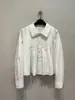 Camisa Feminina Kaneko Estilo Japonês Primavera e Verão Moda Retrô Silhueta Elegante Formato de Guarda-Chuva Tridimensional com Gola Reversível, Top Solto, Confortável e Respirável