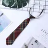 Corbata JK Japonesa para Mujer Talla Única Estilo Perezoso Universitario Accesorios de Uniforme Escolar para Estudiantes Pequeños Corbata Cuadros Hombre