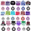 Reloj de bolsillo retráctil para enfermera RN más vendido transfronterizo, hebilla de acrílico con purpurina fácil de tirar, reloj de bolsillo anti-pérdida con insignia médica NURSE