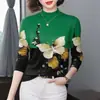 Camiseta Estampada Elegante de Manga Longa para Mulheres, Moda para Mães de Meia-Idade e Idosas, Emagrecedora e Valoriza a Silhueta, Peça Básica Fashion, Top Quente