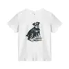 Camiseta Feminina Branca Gola Redonda Manga Curta 100% Algodão Verão Novo Desenho Animado Cachorrinho Preguiçoso Casual Versátil