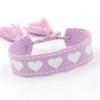 Pulsera creativa con lazo colorido bordado, estilo bohemio, tejida a mano, con borlas, para novia
