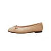Versão em Estoque~Sapatilhas de Couro com Cera e Óleo Estilo Retrô Francês 2026 Bico Redondo Pequeno Laço Bico Baixo Sapatos Únicos para Mulheres