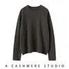 Suéter Feminino Outono/Inverno 2025 Novo Estilo Pulôver Estilo Preguiçoso Solto Cor Sólida Suéter de Tricô Trançado Roupa Externa Top de Caxemira