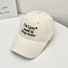Gorra de Béisbol Bordada con Letras Ins Estilo Coreano para Hombres, Gorra de Moda Urbana de Ala Ancha para Circunferencia de Cabeza Grande, Gorra de Pico Profundo para Adelgazar el Rostro para Mujeres