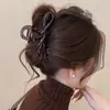 Horquilla grande con lazo de cinta simple para mujer, accesorio para el cabello de alta gama con clip de tiburón en la parte posterior, 2024
