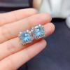 Anillo de diamantes de 2 quilates con alto contenido de carbono, imitación de topacio azul cielo natural, colgante y pendientes, venta al por mayor